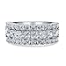 BERRICLE Sterling Silver Art Deco Rings Statement Half Eternity Band Ring for Women, Cubic Zirconia CZ