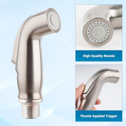 Image of Universal Kitchen Sink Sprayer Replacement, Quick Connector, Brushed Nickel | NSF /ANSI /CAN 372 Certified, Sink Faucet Sprayer Attachment /Hose /Holder, Pull-Out Side Spray Compatible with Moen /Delta Hose