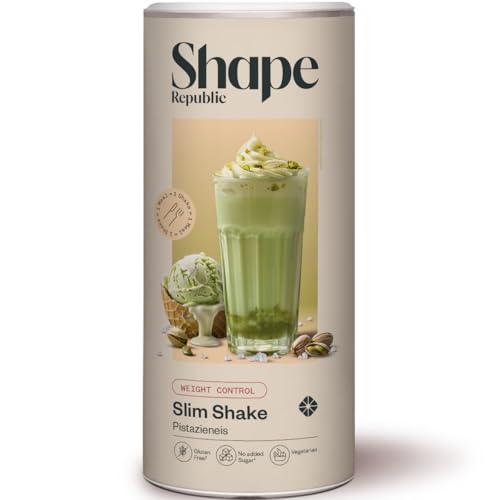 SHAPE REPUBLIC Pistazieneis - Abnehm Shake - Proteinreich - Enthält 24 Vitamine & Mineralstoffe - Diät Shakes zum Abnehmen