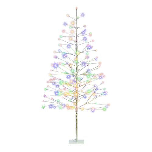 Alpine Corporation 60" H Indoor/Outdoor Artificial Christmas Tree with Multi-Colored