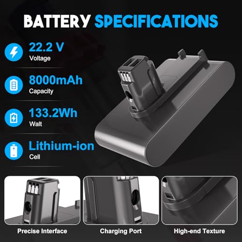 Image of 6.0Ah Replacement for Dyson DC35 Battery [Type A ] 22.2V, Compatible with DC31 DC34 DC44 DC45 Animal 917083-01 Handheld Vacuum Cleaner