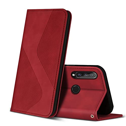 ZONNAVI Cover per Huawei P30 Lite/Nova 4E, Flip Custodia Pelle PU con [Slot Cart] [Supporto Stand] [Magnetica], Cover a Libro Portafoglio per Huawei P30 Lite/Nova 4E (Rosso)