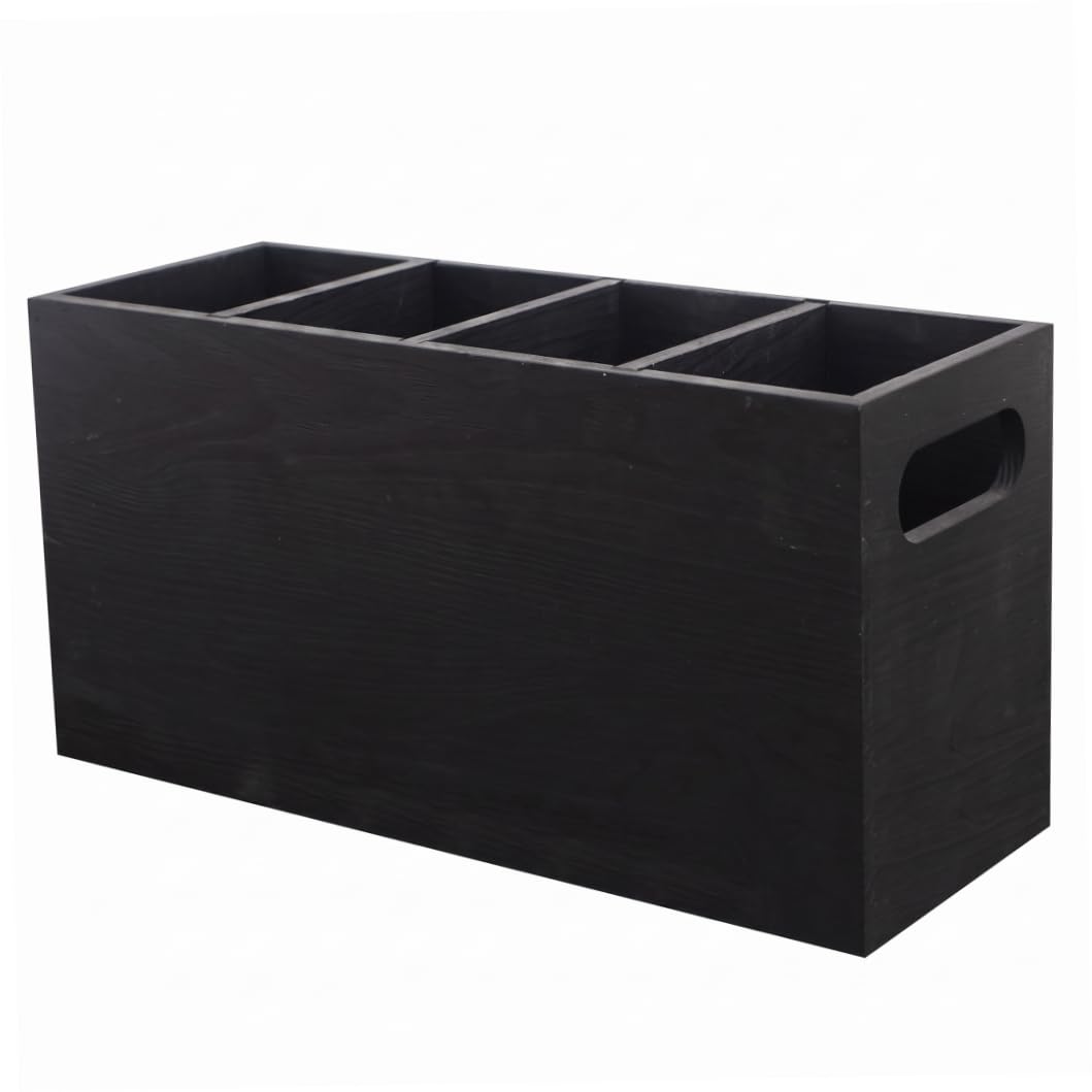 Tsawntd Utensil Holder, Multi-compartment Kitchen Drawer Organiser, Black
