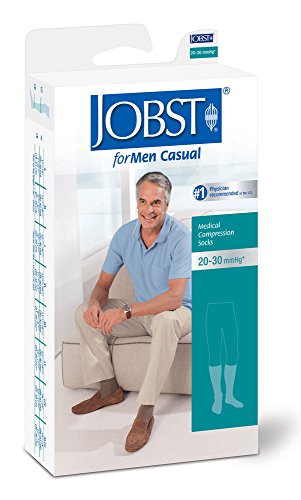 Image of JOBST forMen Casual 20-30 mmHg Knee High Compression Socks, Khaki, X-Large