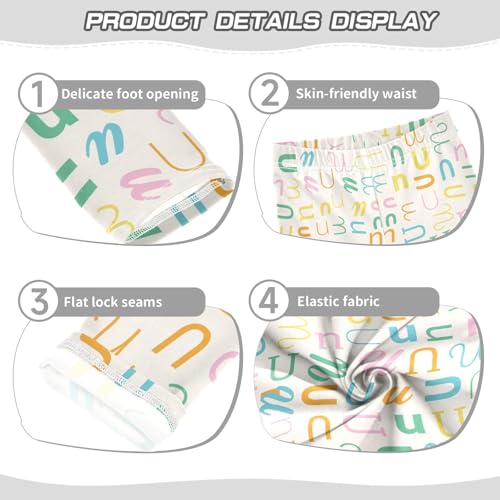 ZZKKO Girls Leggings Letter U Toddler Girls Clothes Leggings for Girls Toddler Girls Leggings 3-4T3