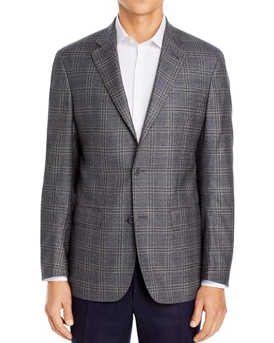 The Mens Store Slim Fit Italian Wool Plaid Sport Coat 46 Regular Light Grey