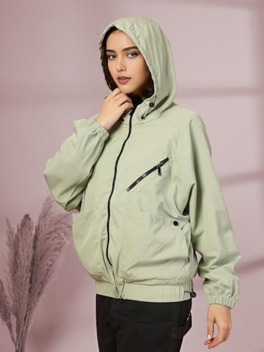 Image of CHKOKKO Sunscreen Jacket for Women Hooded Zipper Sports Jacket | UV Protection | Sun Protective | Lightweight Water Resistant | Riding Biker | Outdoor Travel Gym Running