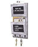 FÁCIL DE MONTAR: Con los tornillos de 2x4cm incluidos, 2 anclajes para paneles de yeso y el manual de instrucciones adjunto, el montaje de este organizador rústico es pan comido. Simplemente siga las instrucciones y lo tendrá montado en su pared en un abrir y cerrar de ojos.