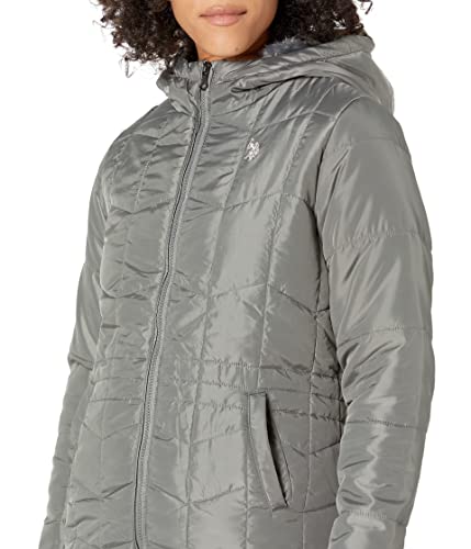 U.S. POLO ASSN. Multiple Channel Hooded Puffer Cozy Lining3