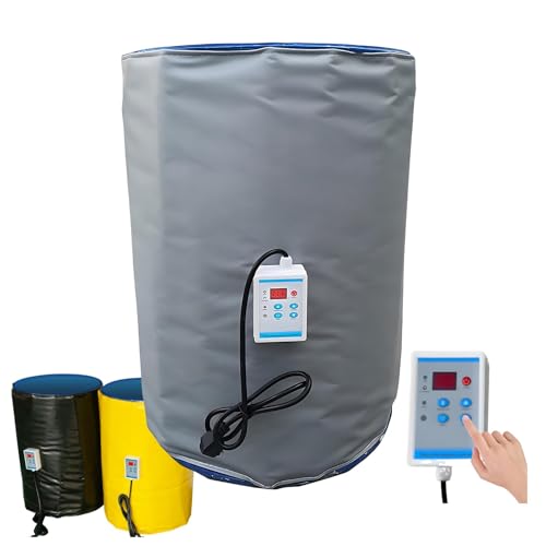 Lissontine Manta Térmica Industrial Y Calentador De Tambor De 55/275 Galones, Termostato Ajustable 0-150°C, Camisas Térmicas Impermeables, para Miel, Propano Y Petróleo 200L/55Gal