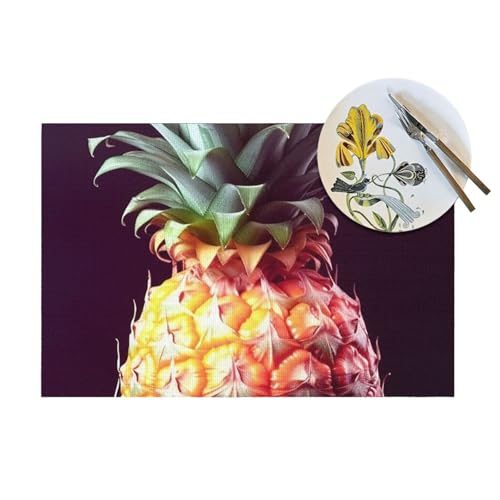 Sets de table PVC motif ananas, parfaits pour protéger la table des enfants pendant le dîner - 8