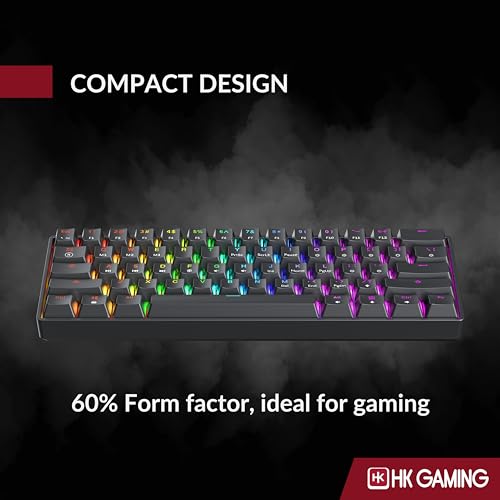 Image of HK GAMING GK61 60% v3 | Hotswap Mechanical Gaming Keyboard | 61 Keys Multi Color RGB LED Backlit for PC /Mac Gamer | US Layout (Black, Mechanical Speed Yellow)