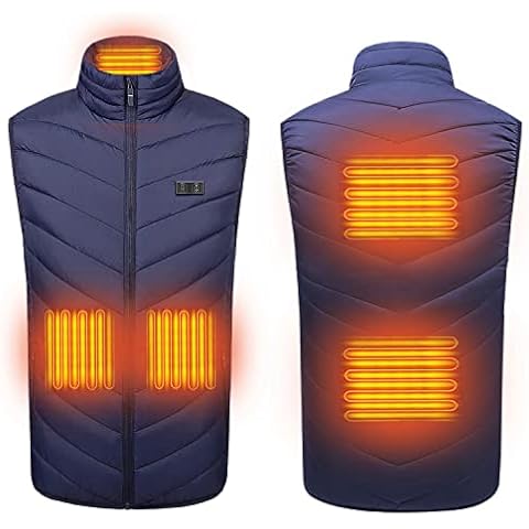 SHENGMEI Men Women Heated Vest, Electric Heated Jacket, USB Heated Gilet with 5 Heating Zones 3 Temperature, Heated Waistcoat for Outdoor Winter Skiing, Hiking, Hunting, Fishing, Camping, M-XXL Cover