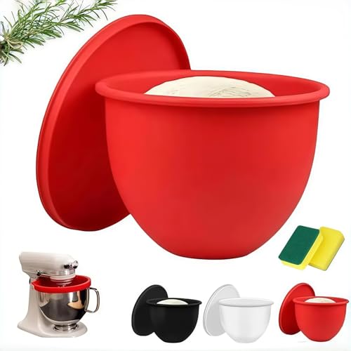 Image of Silicone Stand Mixer Bowl Liners for Tilt-Head 5 Qt Mixers — silicone bowl insert, Dishwasher & Microwave Safe, Pour Spout, Fits 5 QT Tilt-Head Bowls. (Red 1pcs)