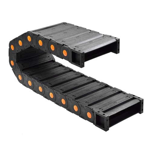 Qimoo 39.38 inch Plastic Drag Chain Cable Carrier, 1m Closed Type Wire Drag Chain Cable Carrier R250 35x150mm Cable Drag Chain for CNC Router Electronic Industrial Machine