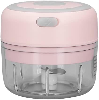 Wireless Garlic Chopper Vegetable Cutter,USB Food Electric Chopper Food Grade Strong Power Electric Garlic Masher Electric Mini Food Processor for Garlic Pepper Chili Onion Celery(Pink-S)