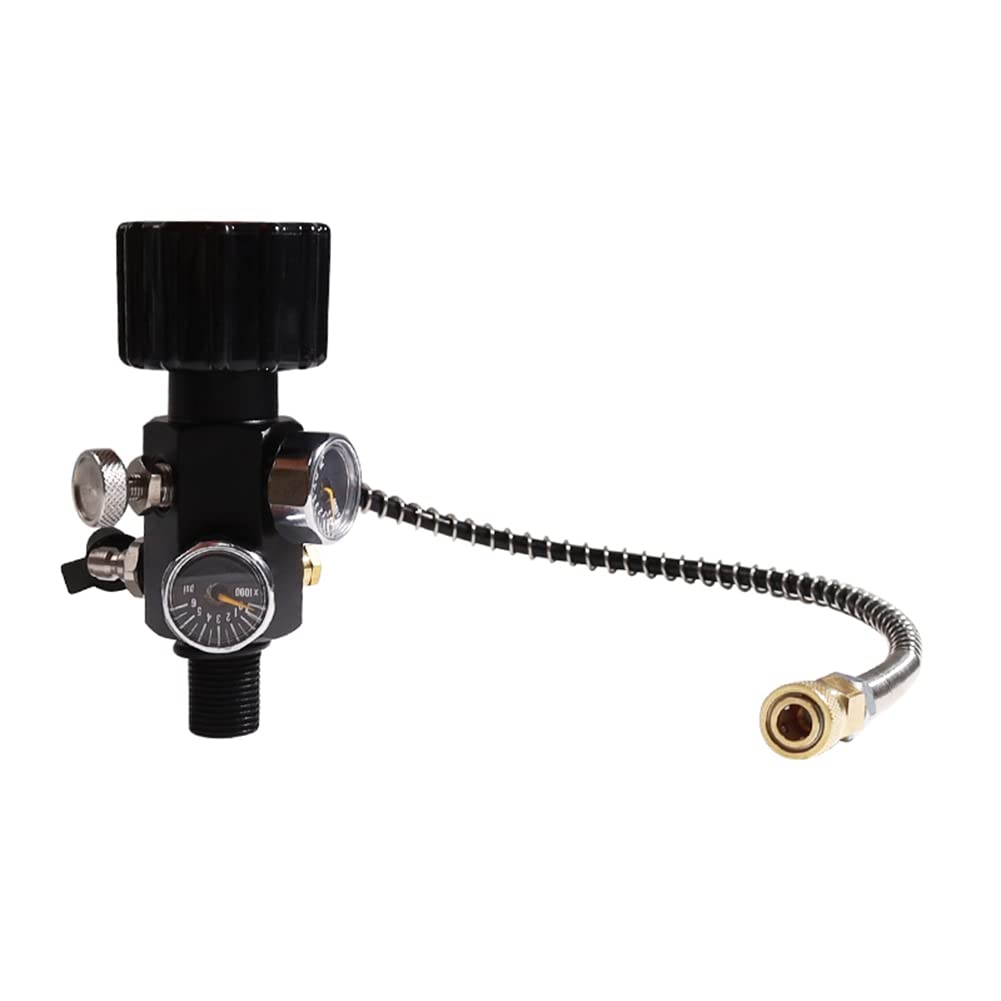 M18X1.5 PCP Serbatoio Gauge Valvola di Carica per bombole di 6000 Tubo da 50 cm, Nero
