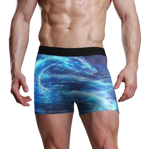 Neon Glowing Blue Flame Dragon Underwear for Men S 202b59444