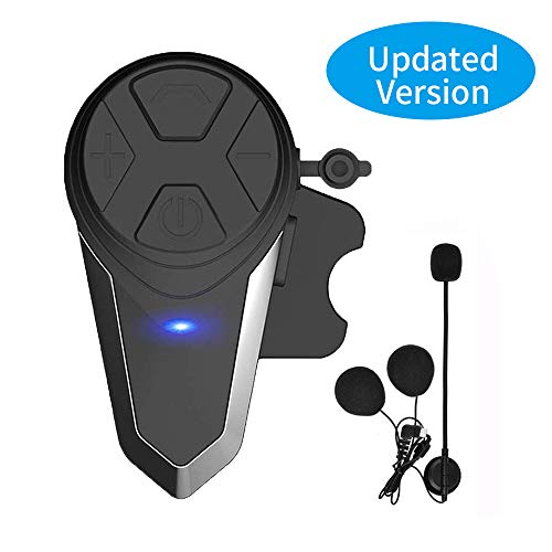 Motorcycle Bluetooth Headset, HuanGou BT-S3 Motorbike Helmet Intercom up to 3 Riders 1000M