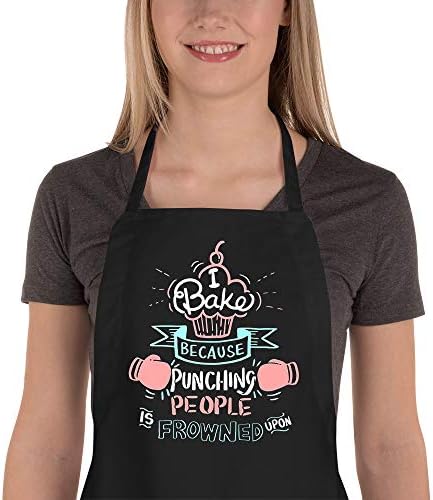 Baking Apron with 2 Pockets for Women Men, Cute Baking Gifts for Bakers