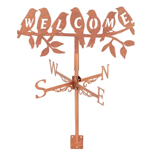 SUPERDANT Wetterhahn Mit Vogelzweig Willkommens Wetterfahne Rotes Kupfer Wetterhahn für Garten Dachinstallation Wetterfahnen Bauernhof Hinterhof Pavillon Scheune Schuppen Kunstdekor SUPERDANT Wetterhahn Mit Vogelzweig Willkommens Wetterfahne Rotes Kupfer Wetterhahn für Garten Dachinstallation Wetterfahnen Bauernhof Hinterhof Pavillon Scheune Schuppen Kunstdekor