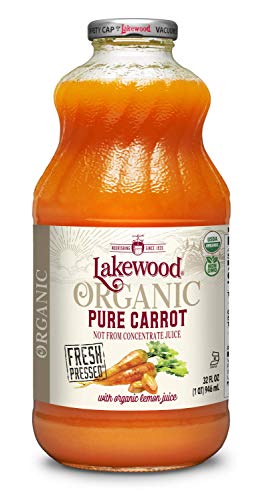Lakewood Organic PURE Carrot Juice, 32 Fl Oz (Pack of 6)