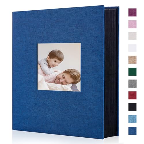 Miaikoe Photo Album 6x4 400 Pockets Slip in Large Capacity Album for Family Wedding Anniversary Linen Album Book Holds 400 Vertical 10x15cm Photos(400 Pockets