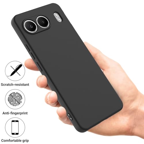 Image of DIZORO Microfiber Candy Compatible for Oneplus Nord 4 5G Smooth Touch Cushion Liquid Soft Silicone Gel Rubber Phone Cases Non-Slip Full Body Protective Shockproof Back Cover - Black