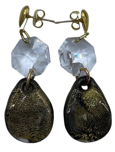Boucles d'oreilles en verre de Murano anti-ternissement pour oreilles sensibles VR275