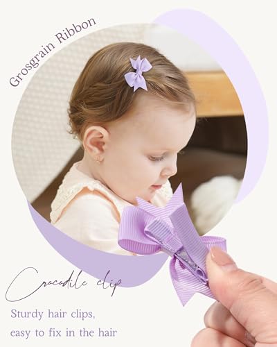 doboi 60 peças de grampos de cabelo para bebês de 5 cm, laços pequenos, totalmente forrados, boutiqu