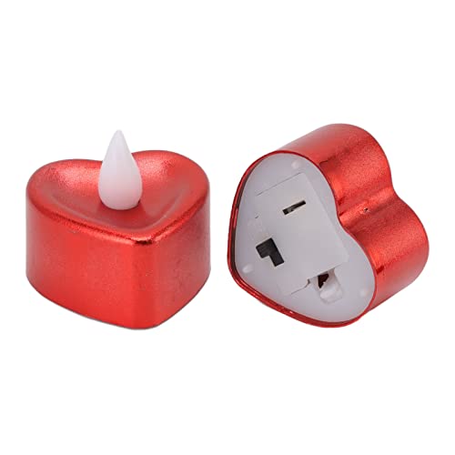 12 unidades de luz de vela eletrônica LED, luz de vela sem chama em formato de coração, luz decorati