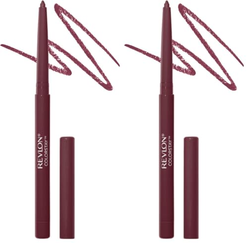 Image of REVLON Colorstay Longwear Lip Liner, with Built-In Sharpener, Longwear Rich Colors, Smooth Application, Smudge Proof, Plum (665) (Pack of 2)