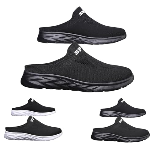 YIzdegg ortopediska skor dam sommarskor bekväma nätpromenadskor lätta andningsbara sportsandaler halkfria sneakers breda fötter glide hälsosko bekväma fötter utomhussandaler, AAAsvart, 39 EU