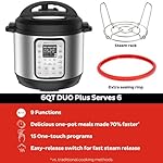 Instant Pot Duo Plus 9-in-1 Multicooker, Pressure Cooker, Slow Cook, Rice Maker, Steamer, Sauté, Yogurt, Warmer & Sterilizer, Includes App With Over 800 Recipes, Stainless Steel, 6 Quarts - Image 2