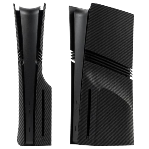 Pro Disc Edition Cover Plates for New PS5 Pro Console, Shell Panels Compatible with New PlayStation 5 Pro Accessories Protective Replacement Faceplate (Carbon Fiber Black)