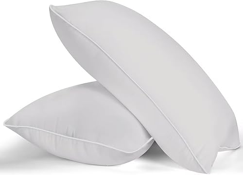 MZOIMZO Almohadas de cama para dormir, tamaño estándar, juego de 2, calidad de hotel refrescante con relleno alternativo de plumón suave prémium