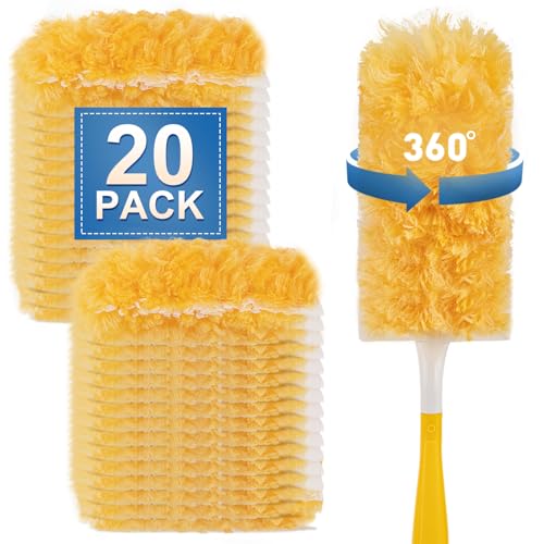 Image of Heavy Duty Duster Refills Compatible with Swiffer Duster, Unscented Disposable Dusters Kit for Cleaning Dusting Furniture Blind Ceiling Fan, Multi Surface 360 Feather Duster (20)