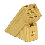 Shun Cutlery 6-Slot Slimline Knife Block, Made from Tough, Sustainable Bamboo, Authentic, Japanese Universal Knife Block, Knife Holder for Kitchen Counter