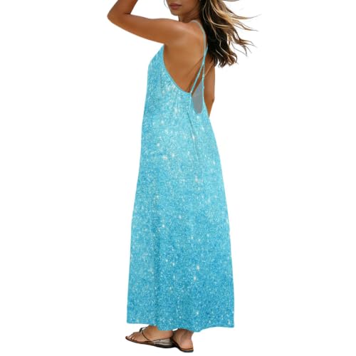 Vestido de playa para mujer azul brillante ropa de baño ligera