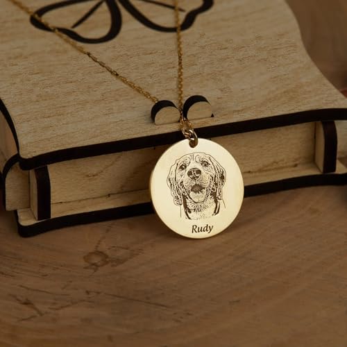 Happily Ever Custom 925 Sterling Silver Pet Portrait Necklace – Personalized Memorial Animal Jewelry with Photo Engraving – Handmade Gift for Pet Lovers – Animal Keepsake4