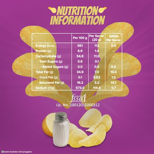 Image of Bingo! Original Style Salt Sprinkled - Flat Cut Salted Potato Chips Pack for Snacks, 45g /43gram(Weight may vary)