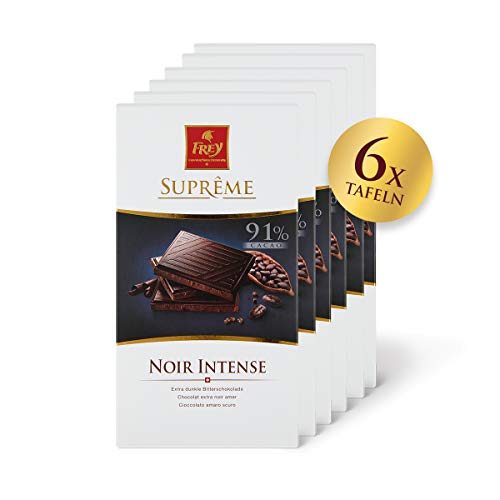 Frey 6x Suprême Noir 91% extra dunkle Bitterschokolade - Original Schweizer Schokolade - Kakao 91% mindestens… – Bild 3