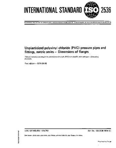 Dimensions de brides ISO 2536:1974 pour tubes de pression en PVC non plastifié