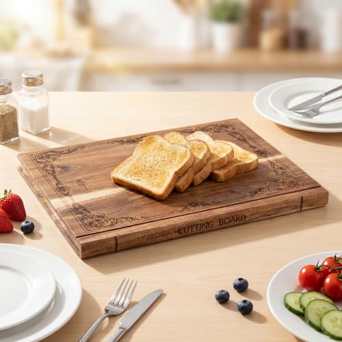 Tabla de cortar rectangular Hushee de madera Acacia 43x34 cm miniatura 6