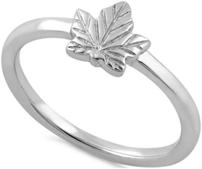 925 Sterling Silver Maple Leaf Design Ring for Women, Engagement Ring, Anniversary Ring