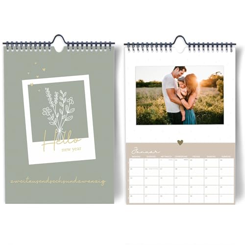 Fotokalender 2026 zum selber gestalten I DIY Bastelkalender DIN A4 I Hochwertiger Wand-Kreativ-Kalender 2026 zum Selbstgestalten I Foto Bilder einkleben