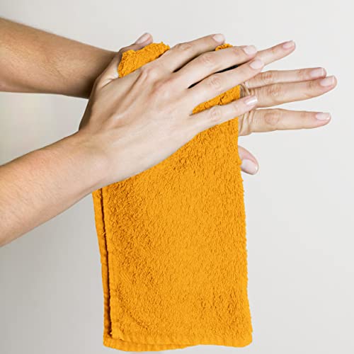 Image of Utopia Towels 12 Pack Cotton Washcloths Set, 100% Ring Spun Cotton, Premium Flannel Face Cloths, Highly Absorbent and Soft Feel Fingertip Towels, Electric Blue, Hunter Green, Red, Mustard