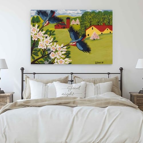 Maud Lewis pommiers en fleurs art mural poétique pour illuminer votre foyer - 6