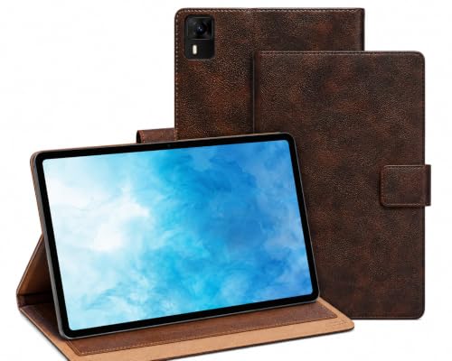 Image of M Cart Flip Cover Case for Ai+ Pulse Tab 10.95 Inch Leather Case Cover Dark Brown