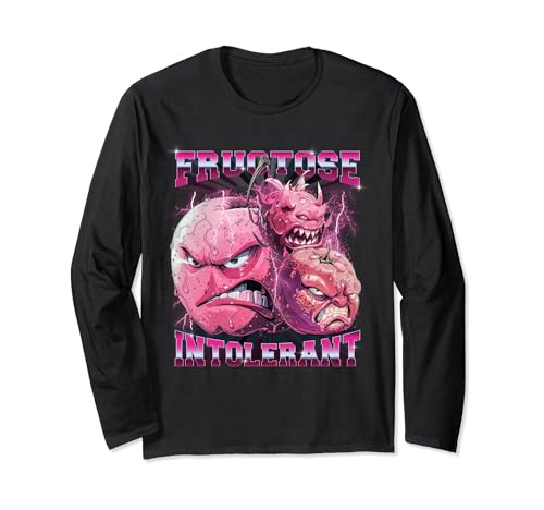 Fructose Intolérant Drôle Curieusement spécifique Meme Vintage Rap Manche Longue